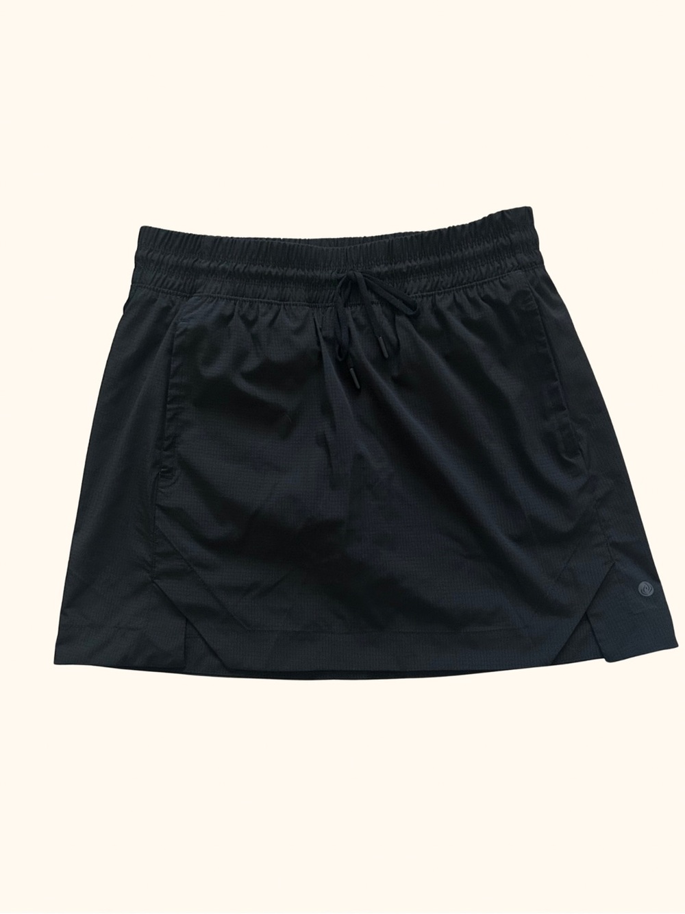 Apana Black Athletic Drawstring Skort Pockets